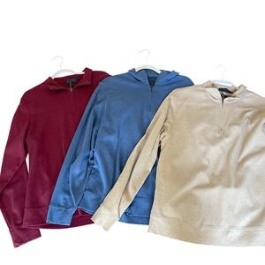 Biltmore Mens Lot of 3 100% Cotton Quarter Zip Pullover Shirts Size L